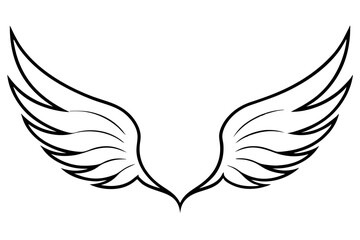 Obraz premium wings line art silhouette vector illustration