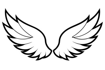 wings line art silhouette vector illustration
