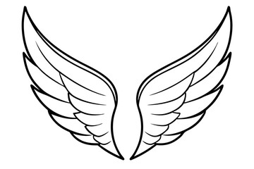 Fototapeta premium wings line art silhouette vector illustration