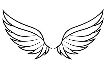 wings line art silhouette vector illustration