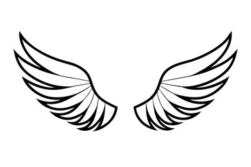 wings line art silhouette vector illustration