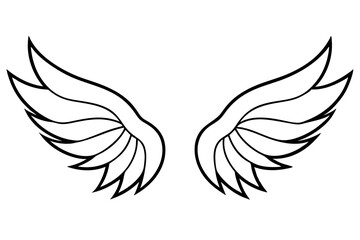 wings line art silhouette vector illustration