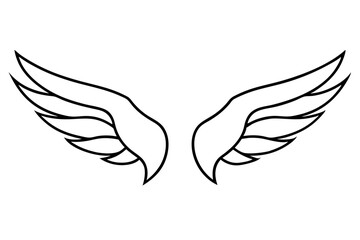 Obraz premium wings line art silhouette vector illustration
