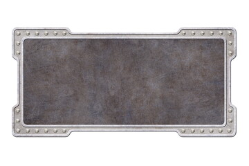 metal shield with grunge texture isolated on white background