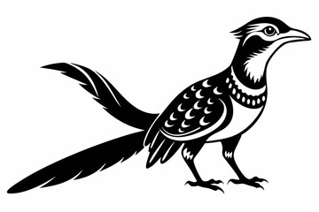 wryneck bird line art silhouette vector illustration