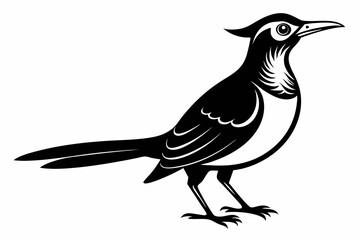 wryneck bird line art silhouette vector illustration