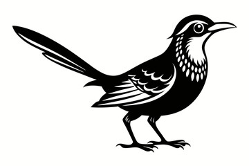 wryneck bird line art silhouette vector illustration
