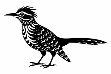 wryneck bird line art silhouette vector illustration