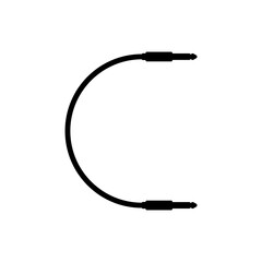 Audio cable with long round cord and two connectors.