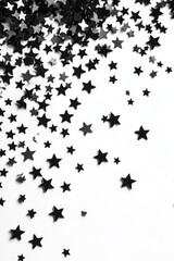 A nighttime scene featuring a cluster of stars in monochrome