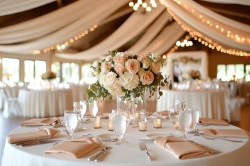 Wedding Reception celebration memories. Elegant Wedding Reception Setup with Floral Centerpiece and Decor