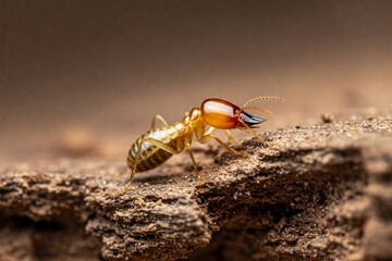 Close up of termite on natural light background.