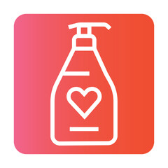 Gynecological soap for women line color icon. Vector isolated button.
