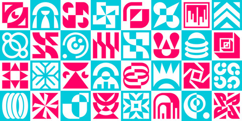 Abstract geometric pattern. Geometric Icons Design Elements. Trendy minimalist basic figures