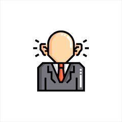 business man with speech bubble