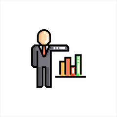 businessman with graph