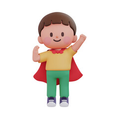 망토를 두른 3D 어린이 캐릭터