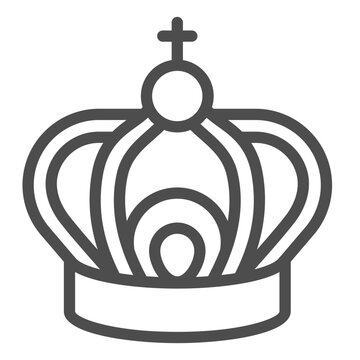recommend clip art: Royal crown cap line icon, headwear and hat concept. Vector graphics. Crown of king or tsar sign on white background, outline style icon for mobile or web design.