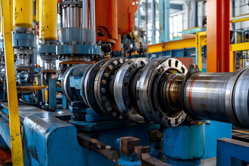 the internal structure and machinery used for steel architectural forms production