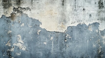 Fototapeta premium Cracked and Peeling Wall Texture in Shades of Blue and Gray