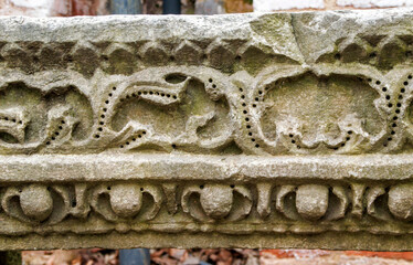 detail of ancient roman stone frieze