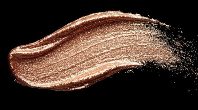 A swatch of a vibrant facial highlighter, a shimmering elixir of color, ready to illuminate and define the contours of the face.