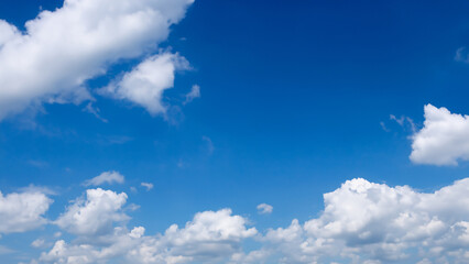 Fototapeta premium blue sky with big clouds landscape background