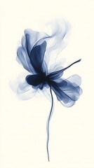 Abstract Blue Smoke Flower Design.