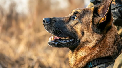 A Belgian Malinois dog undergoing bite protection training and defense work alongside a police dog handler, specializing in law enforcement, K9 training, security, tactical operations,  