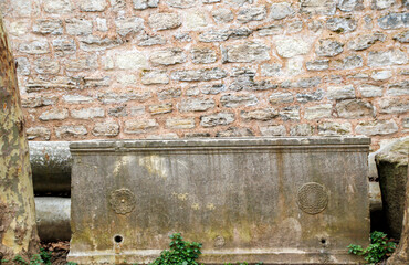 old roman period ancient sarcophagus 