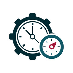 Clock and compass icon for time management