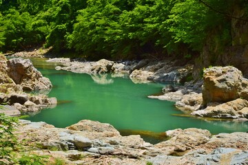 鬼怒川・龍王峡の夏景色