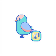 blue bird with speech bubble