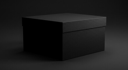 Empty black box mockup for design.