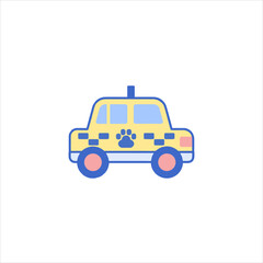Naklejka premium cartoon taxi car
