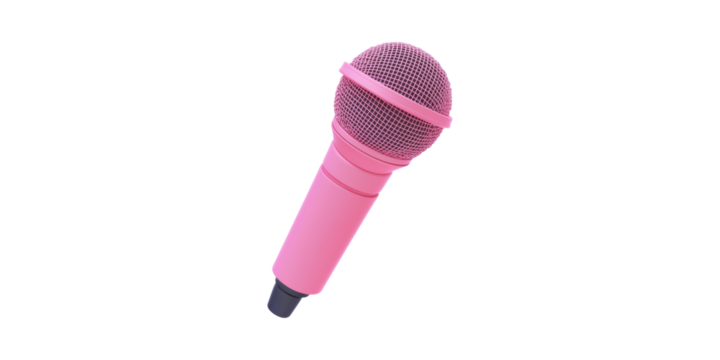 Pink Microphone. Symbol Of Music, Performance, And Creativity Isolated On Transparent Background