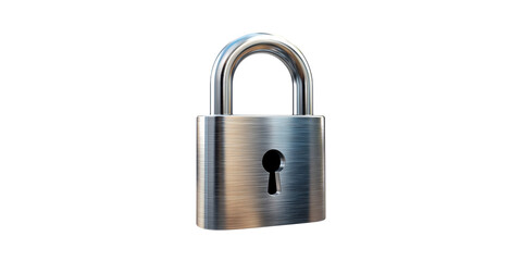 Naklejka premium Steel Padlock. Symbol Of Security And Protection In Digital And Physical Contexts Isolated On Transparent Background