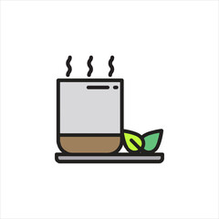 laptop with a cup of tea