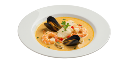 Isolated Seafood Soup Bowl