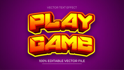 Play Game editable text effects with a red and yellow gradient