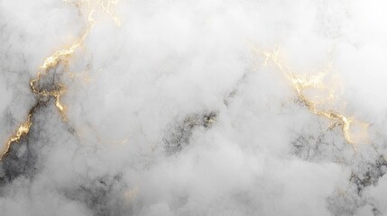 Elegant marble background with golden veins and white clouds is visible