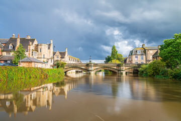 Stamford Town bridge on beautiful sunny day. England