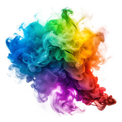 Colourful smoke isolated on transparent background