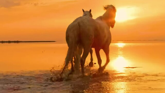horse at sunset