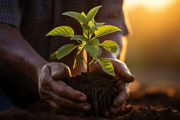 A striking depiction of vital link between fertile land, thriving vegetation, and human sustenance, emphasizing necessity of preserving soil health for future generations