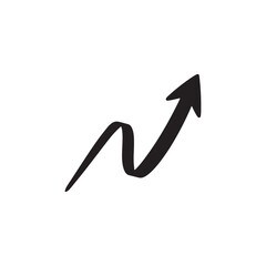 A 3D blue arrow signifies upward business success