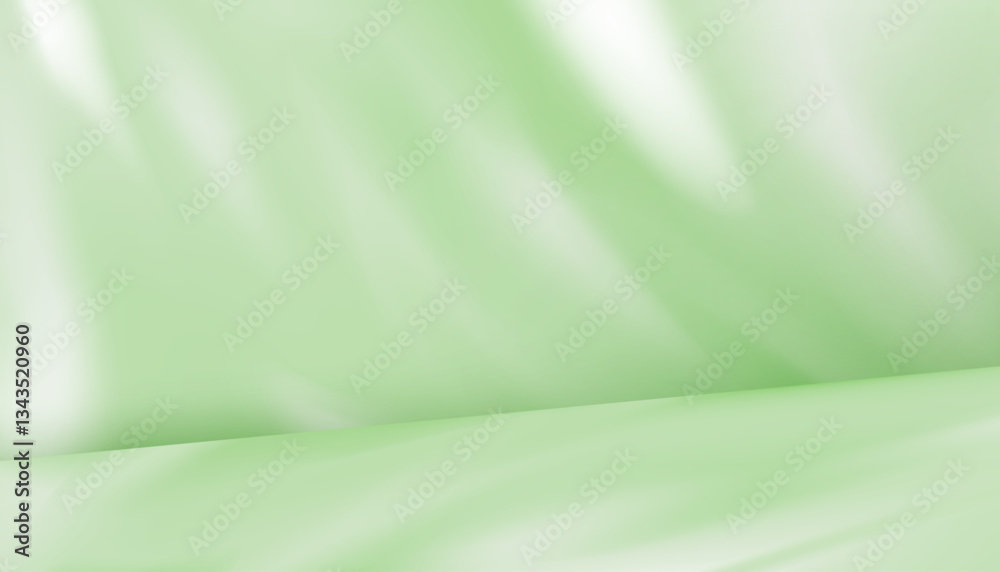 Aufkleber background green light,shadow texture overlay on white wall for product present,spring background 3d