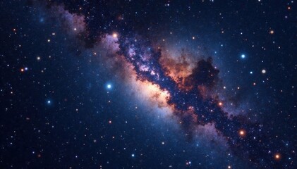 Sparkling starlight illuminates the blackness of the night sky with constellations and nebulae, astronomical wonder, nebula, galaxies