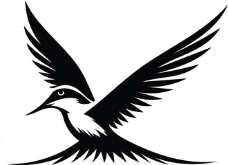 Obraz premium Tern silhouette vector image illustration 