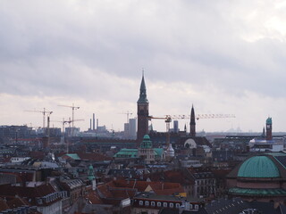 Obraz premium Wolkiger Blick über das schöne Kopenhagen in Dänemark